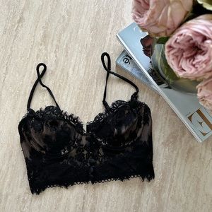 For Love & Lemons Black Lace Bralette – 32B